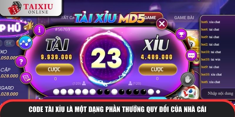 nhan code tai xiu 1 976 Code tài xỉu là một dạng phần thưởng quy đổi của nhà cái