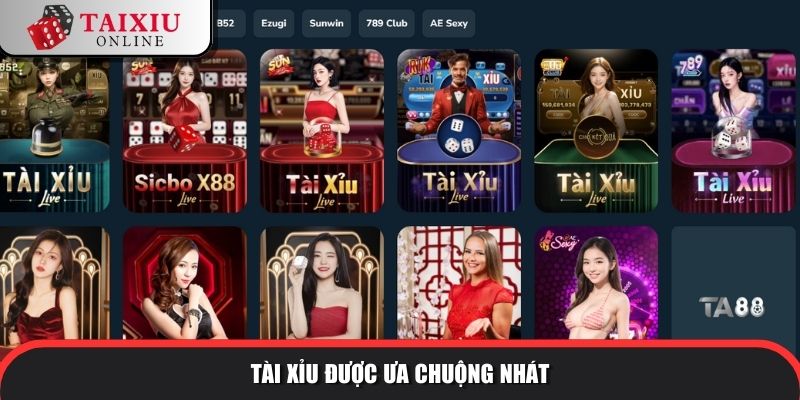 Tài xỉu được ưa chuộng nhất 